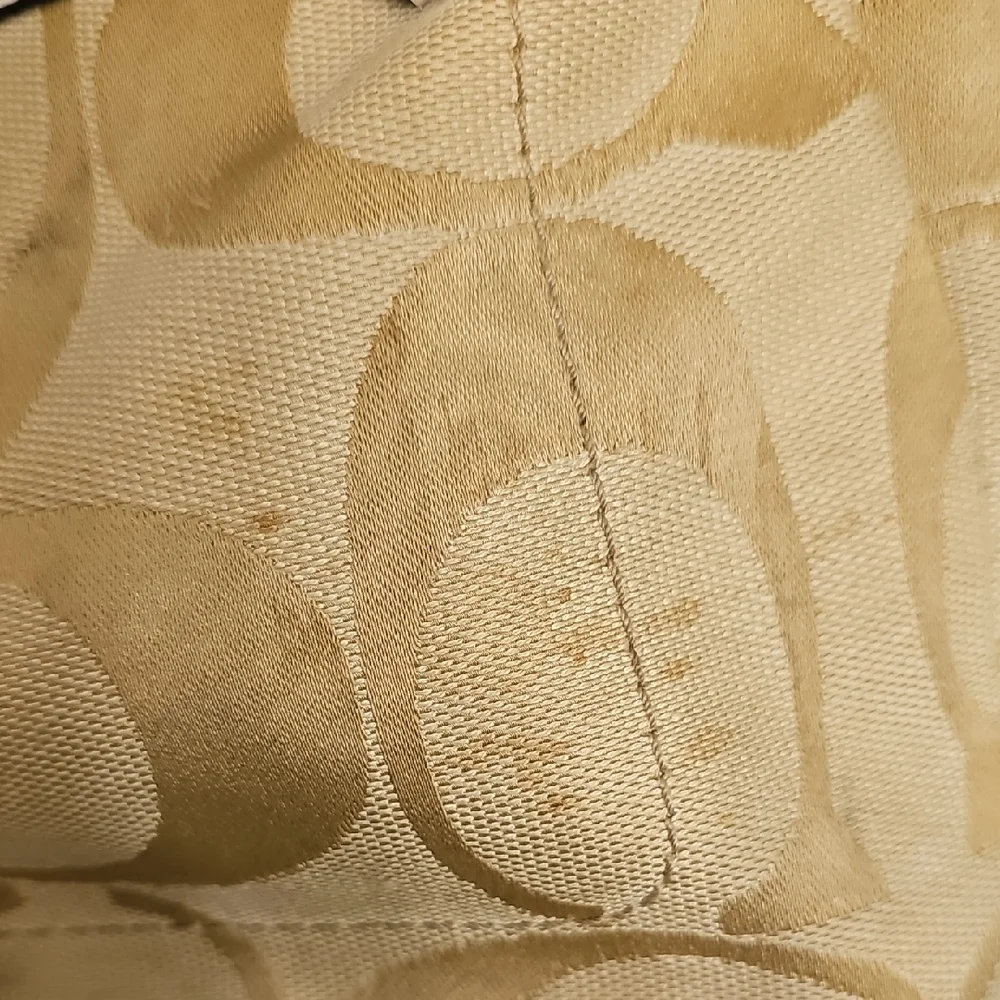 Coach Signature Beige Canvas Drawstring Backpack - Picture 6 of 14
